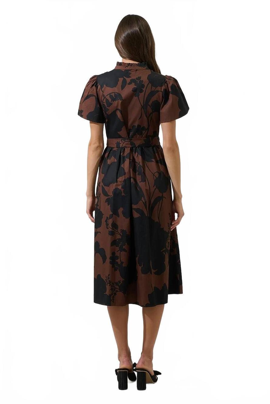 NEW SUGARLIPS somerton floral aurelia babydoll midi dress in brown/black - Picture 3 of 3